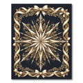 Ornate Gold Starburst Ribbon Frame Rug