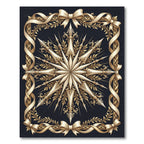 Ornate Gold Starburst Ribbon Frame Rug