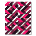 Modern Magenta Abstract Geometric Chevron Rug