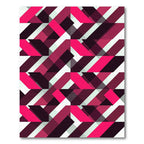 Modern Magenta Abstract Geometric Chevron Rug