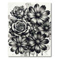 Monochromatic Rose Flower Arrangement Rug