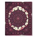 Intricate Maroon Floral Mandala Tapestry Rug