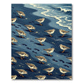 Coastal Sandpiper Shoreline Blue Accent Rug