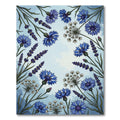 Botanical Blue Cornflower And Lavender Meadow Rug