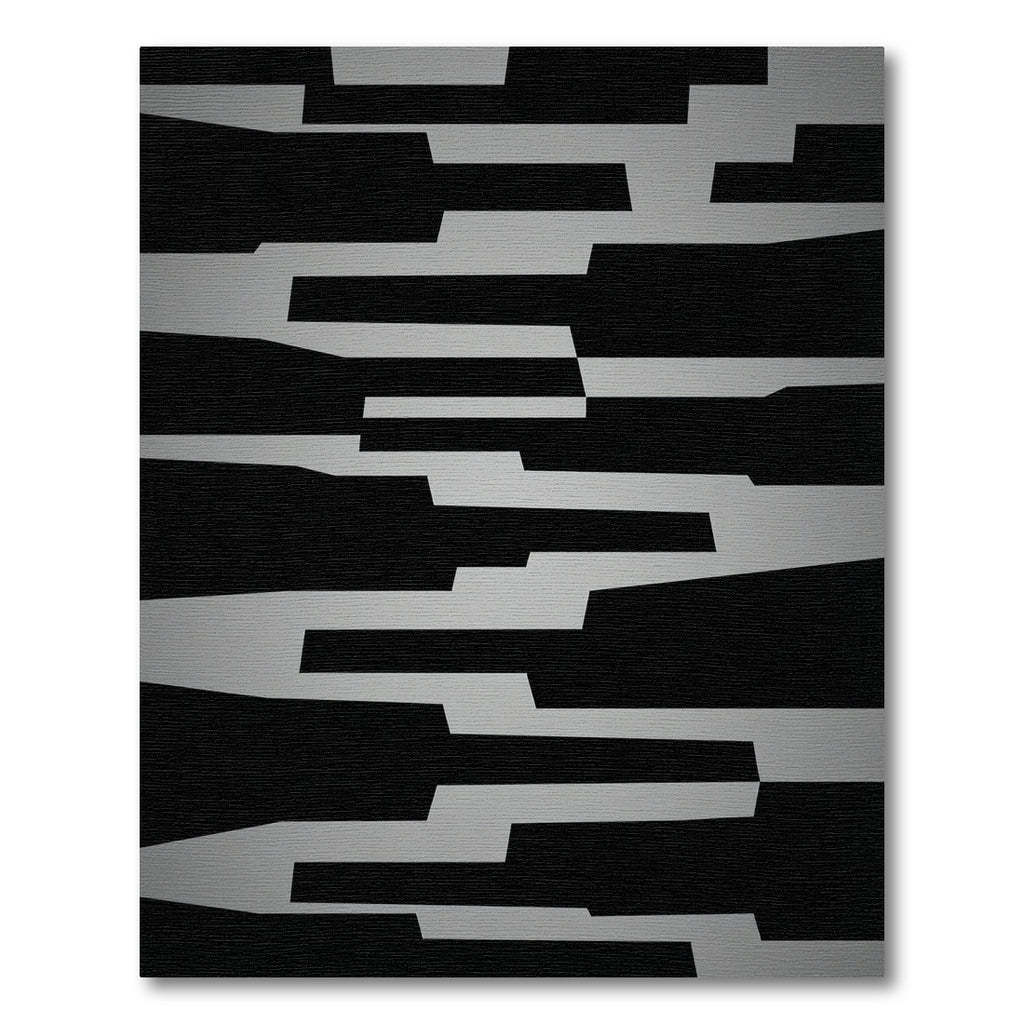 Bold Black and White Abstract Geometric Rug
