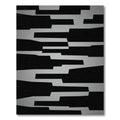 Bold Black and White Abstract Geometric Rug