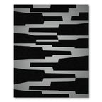 Bold Black and White Abstract Geometric Rug