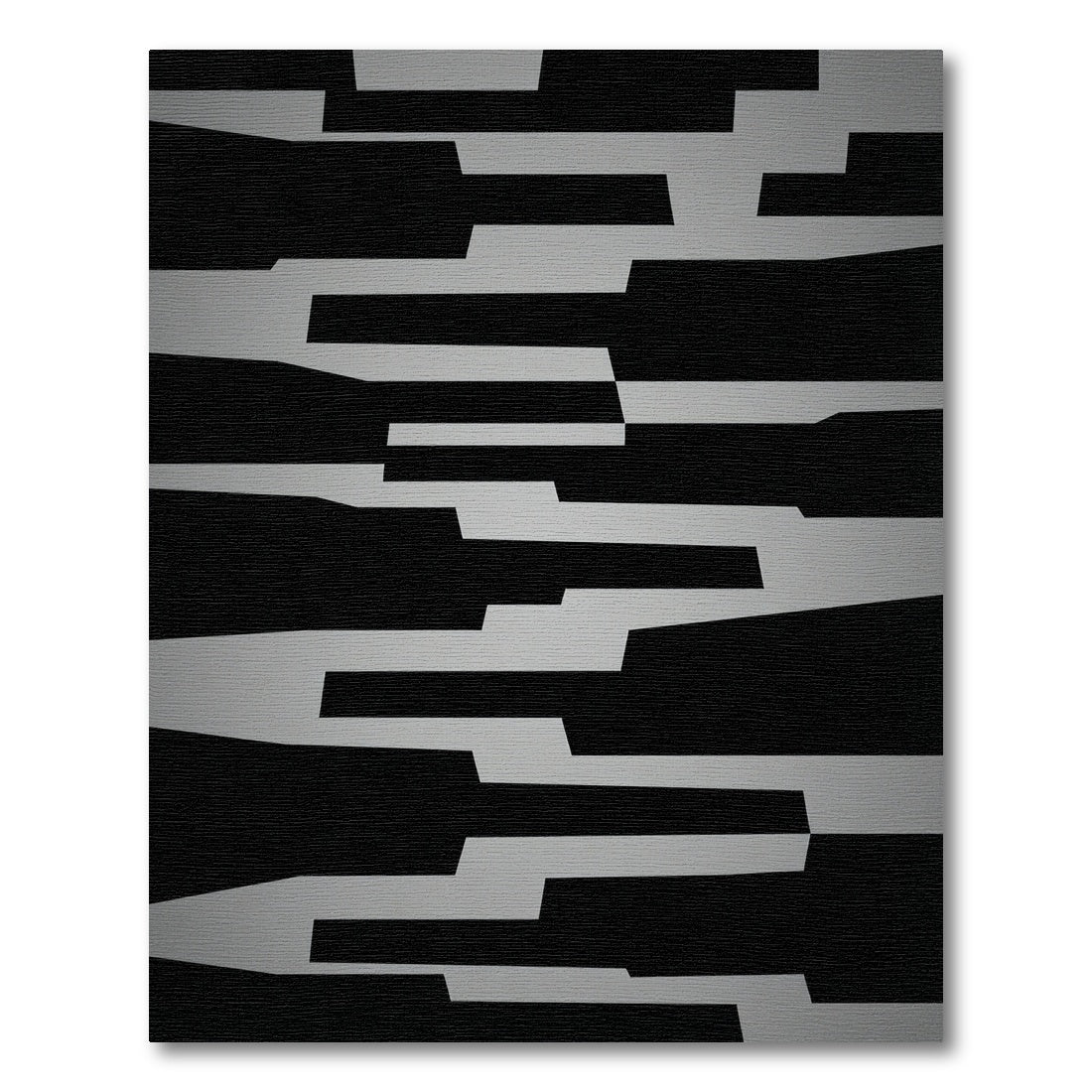 Bold Black and White Abstract Geometric Rug