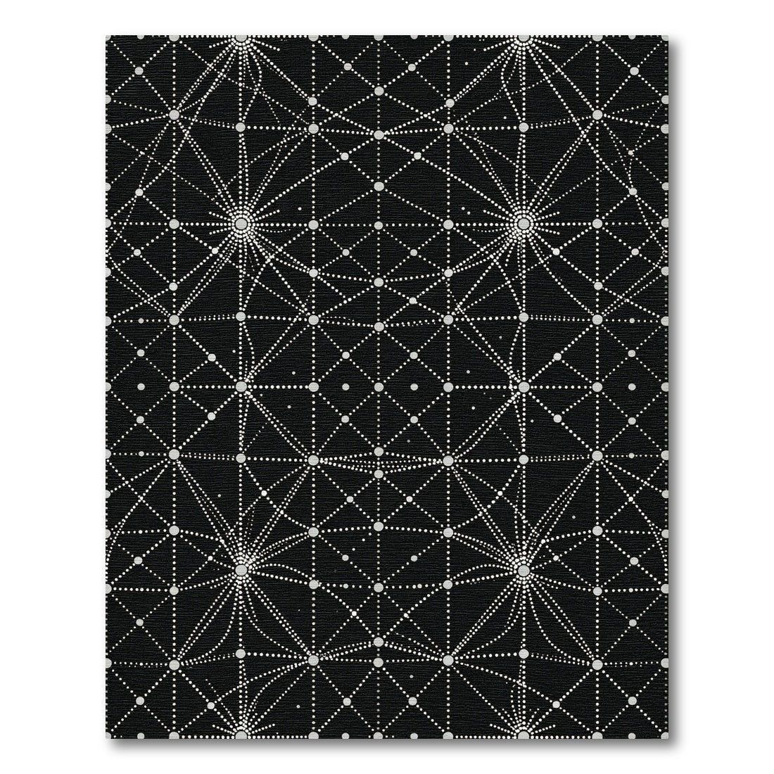 Dotted Black Celestial Starburst Pattern Rug