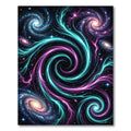 Vibrant Neon Spiral Nebula Galaxy Rug