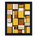 Amber Yellow Modular Geometric Blocks Rug