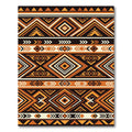 Tribal Orange Diamond Geometric Stripe Rug