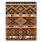 Tribal Orange Diamond Geometric Stripe Rug