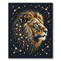 Golden Celestial Lion Constellation Art Rug