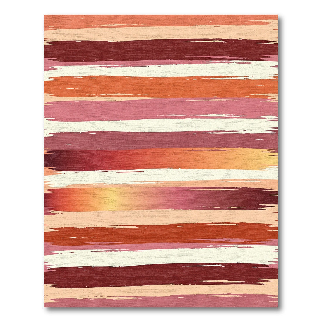 Warm Terracotta Brush Stroke Stripes Rug