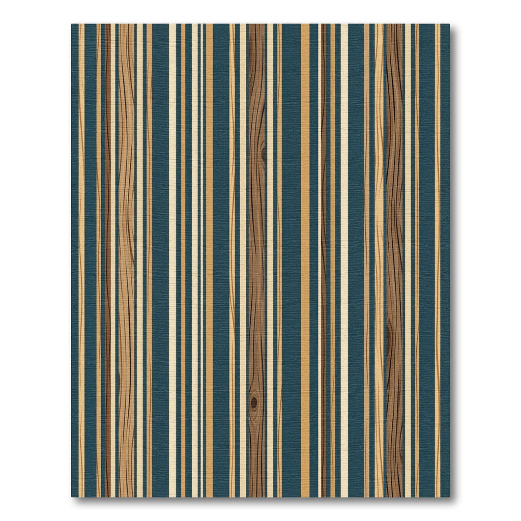 Teal Wood Grain Vertical Stripe Accent Rug