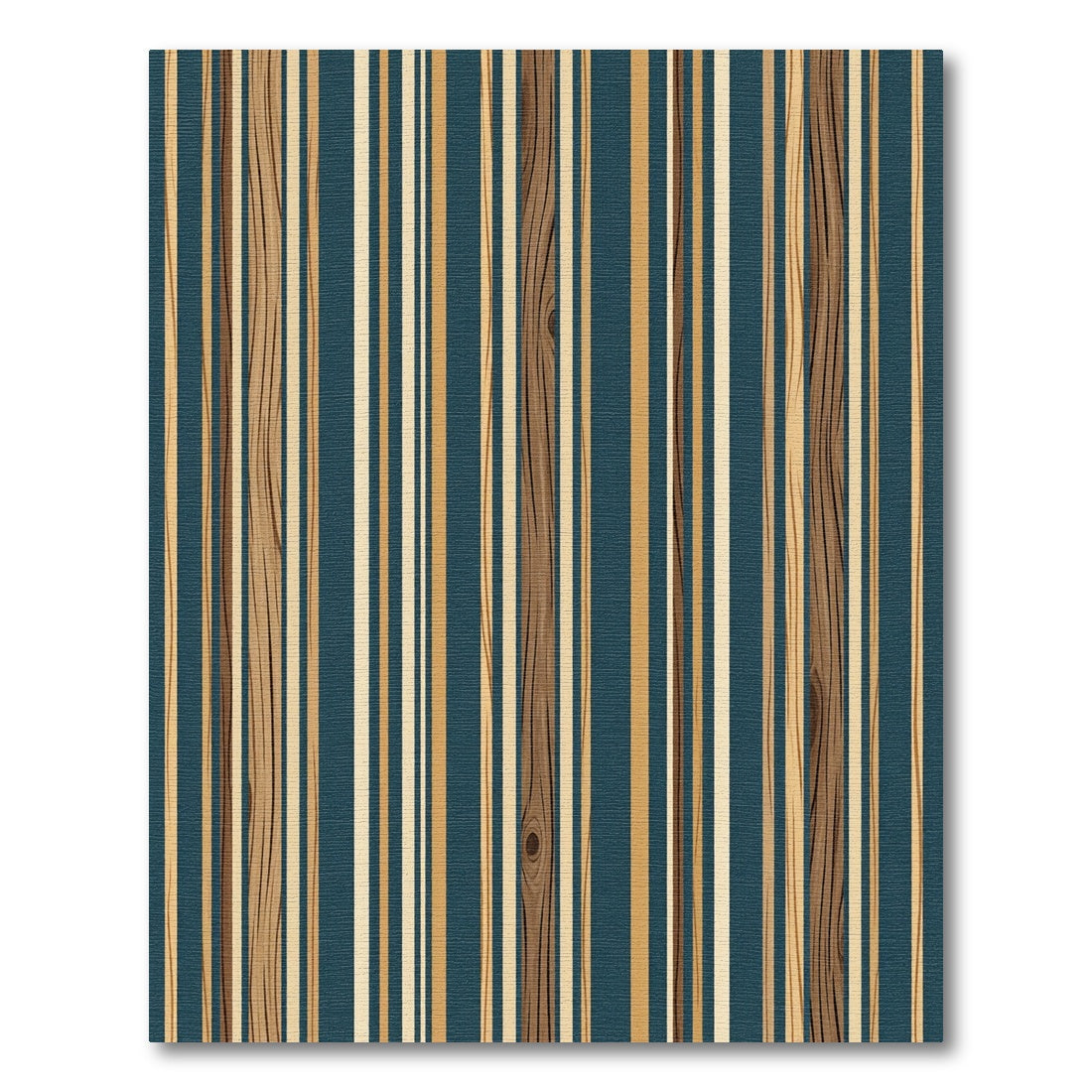 Teal Wood Grain Vertical Stripe Accent Rug