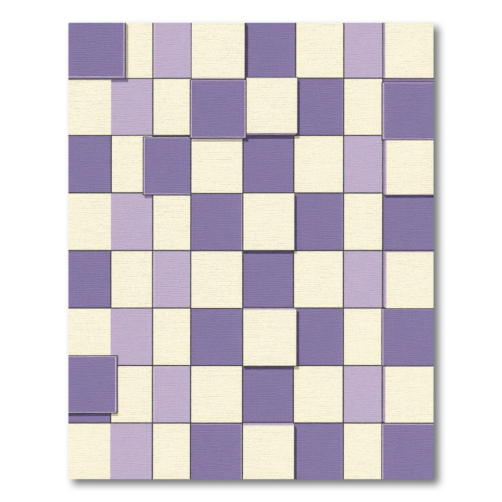 Lavender Cream Checked Illusion Rug