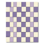 Lavender Cream Checked Illusion Rug