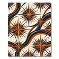 Retro Orange and Charcoal Starry Wave Rug