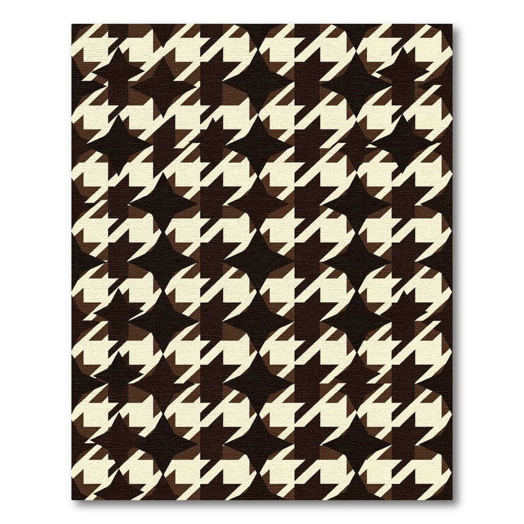 Classic Houndstooth Starburst Pattern Rug