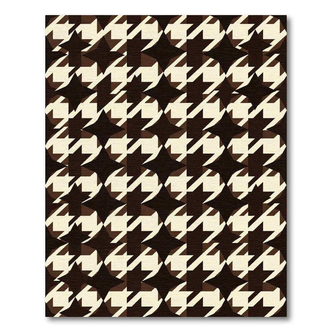 Classic Houndstooth Starburst Pattern Rug