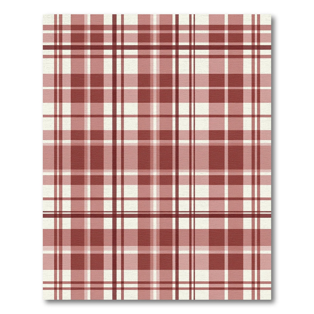 Classic Red and Cream Plaid Tartan Rug