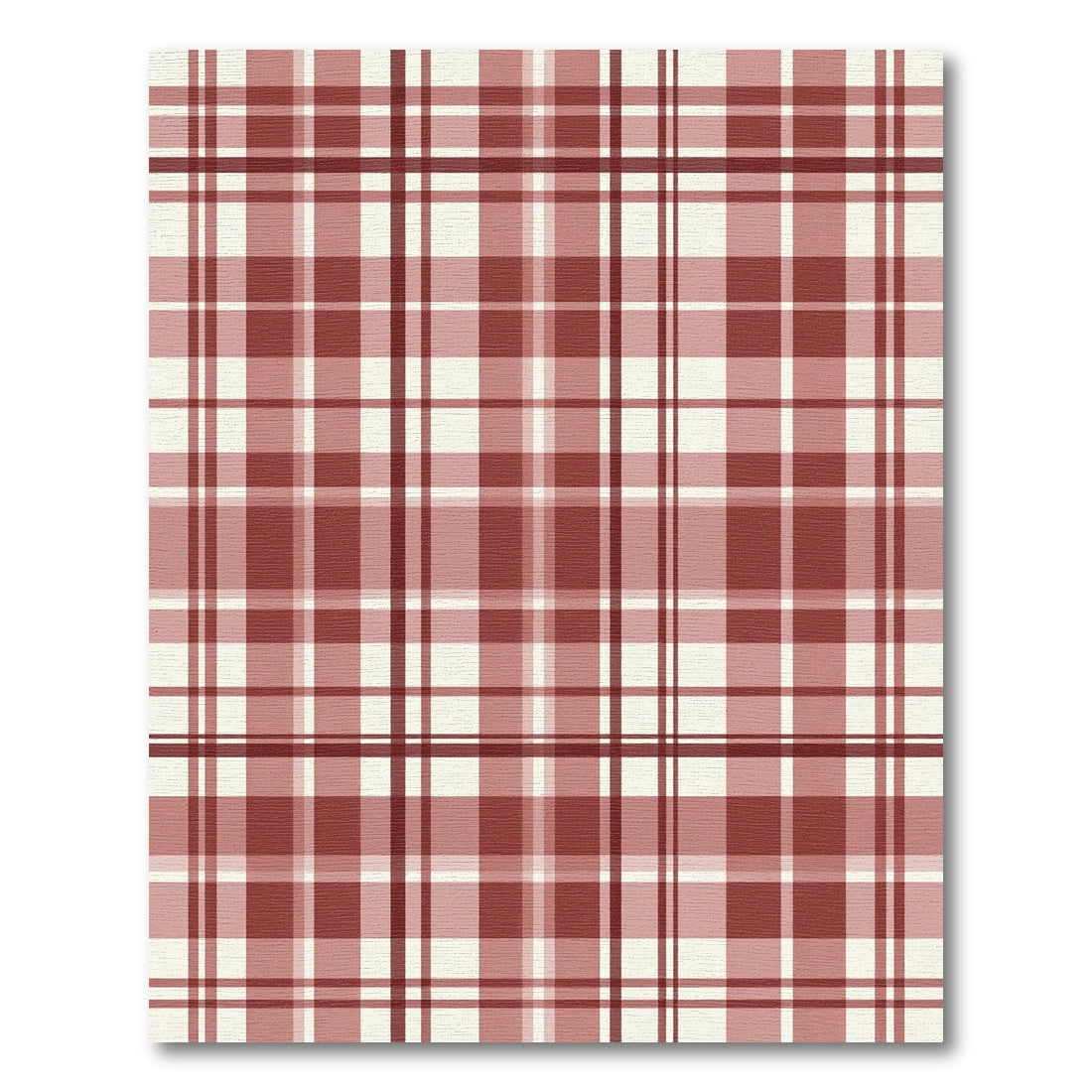 Classic Red and Cream Plaid Tartan Rug