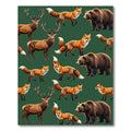 Forest Creature Green Wildlife Woodland Rug