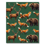 Forest Creature Green Wildlife Woodland Rug