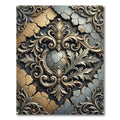 Antique Crannied Scroll Filigree Medallion Rug