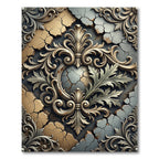 Antique Crannied Scroll Filigree Medallion Rug