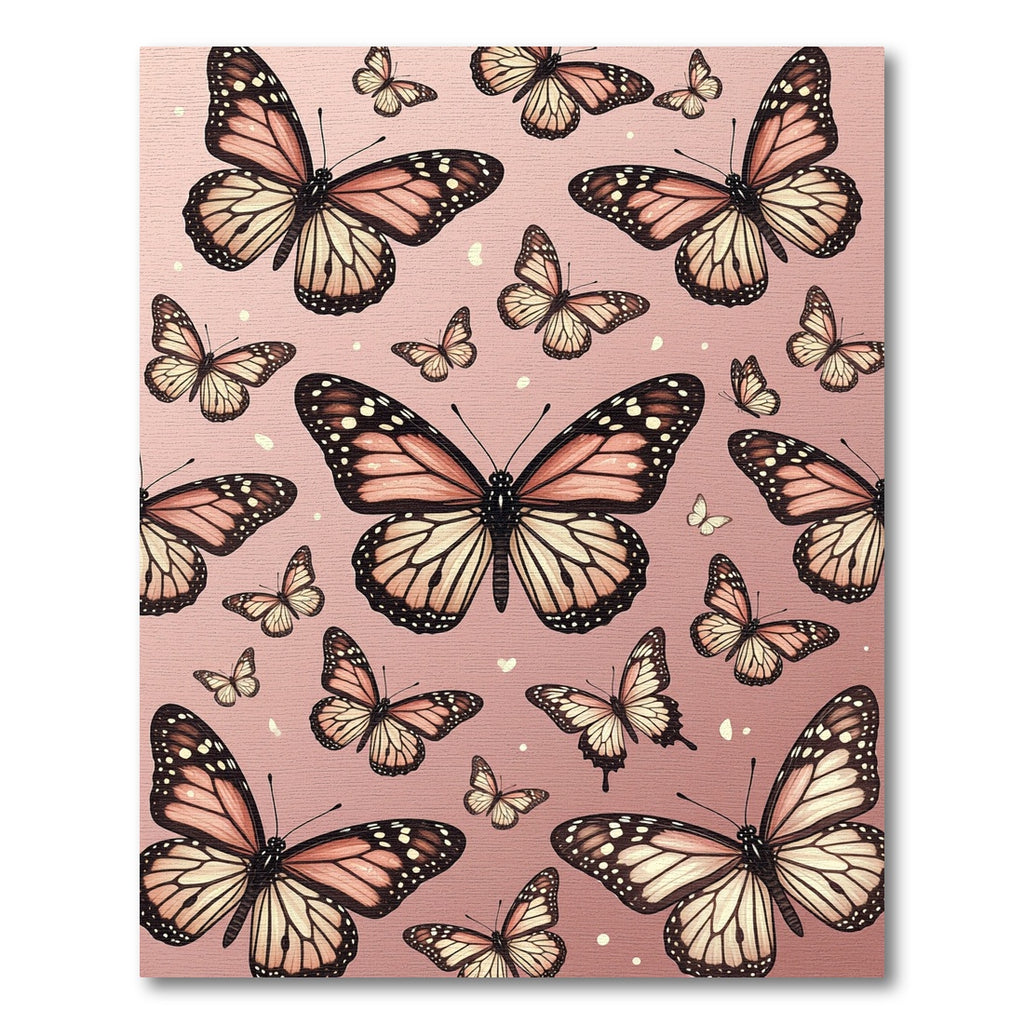Whimsical Blush Pink Butterfly Garden Rug