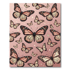 Whimsical Blush Pink Butterfly Garden Rug