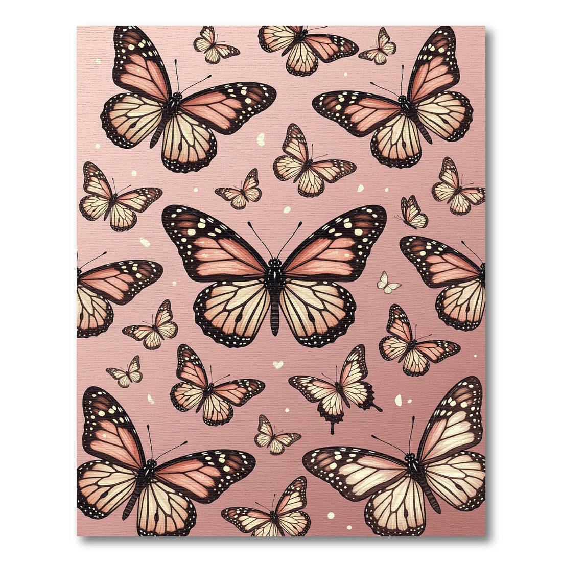 Whimsical Blush Pink Butterfly Garden Rug