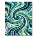 Abstract Teal Swirl Liquid Wave Rug
