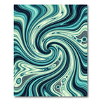 Abstract Teal Swirl Liquid Wave Rug