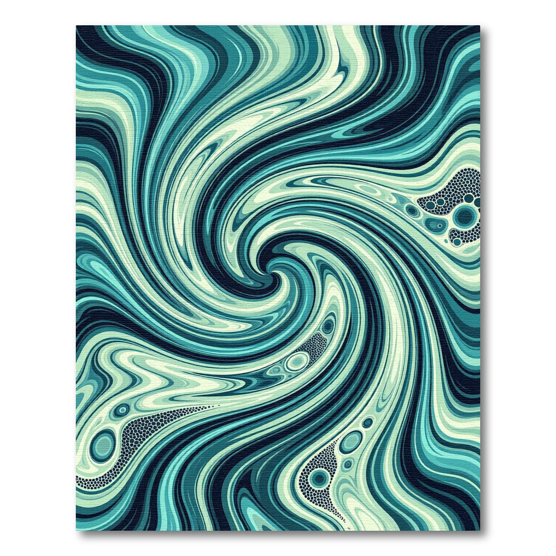 Abstract Teal Swirl Liquid Wave Rug