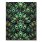 Emerald Green Peacock Feather Fan Rug