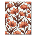 Coral Peach Floral Stem Arrangement Rug