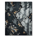 Cracked Gray Black Earth Splatter Rug