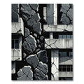 Monochromatic Cracked Building Debris Rug