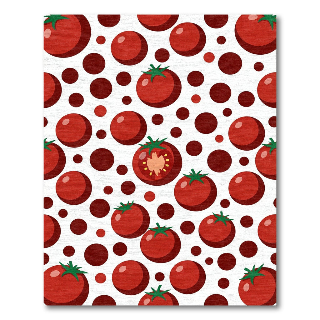 Red Tomato Circles Scattered Pattern Rug