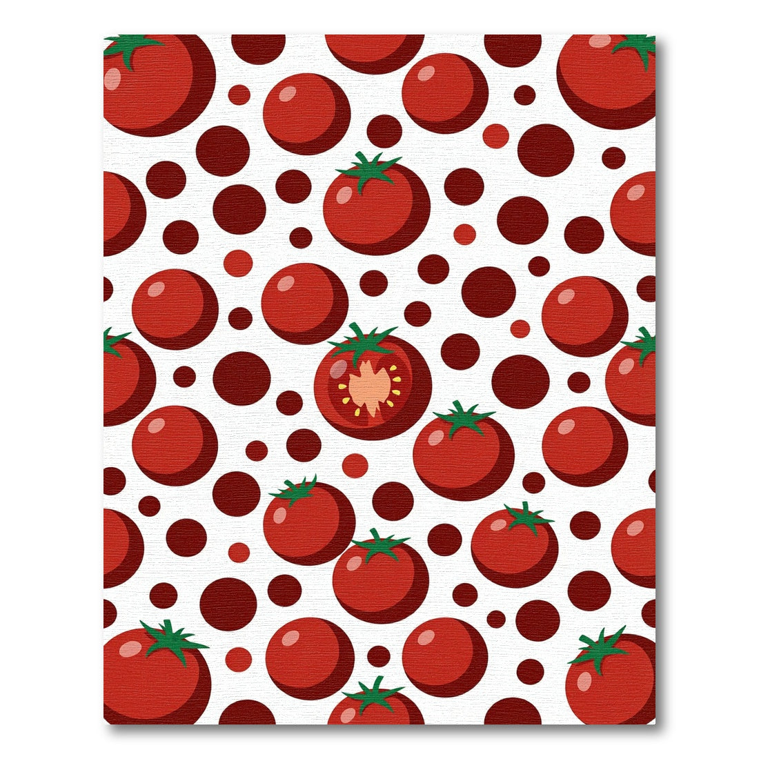 Red Tomato Circles Scattered Pattern Rug