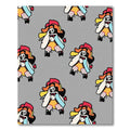 Playful Cartoon Creature Repeating Color Block Rug