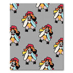 Playful Cartoon Creature Repeating Color Block Rug