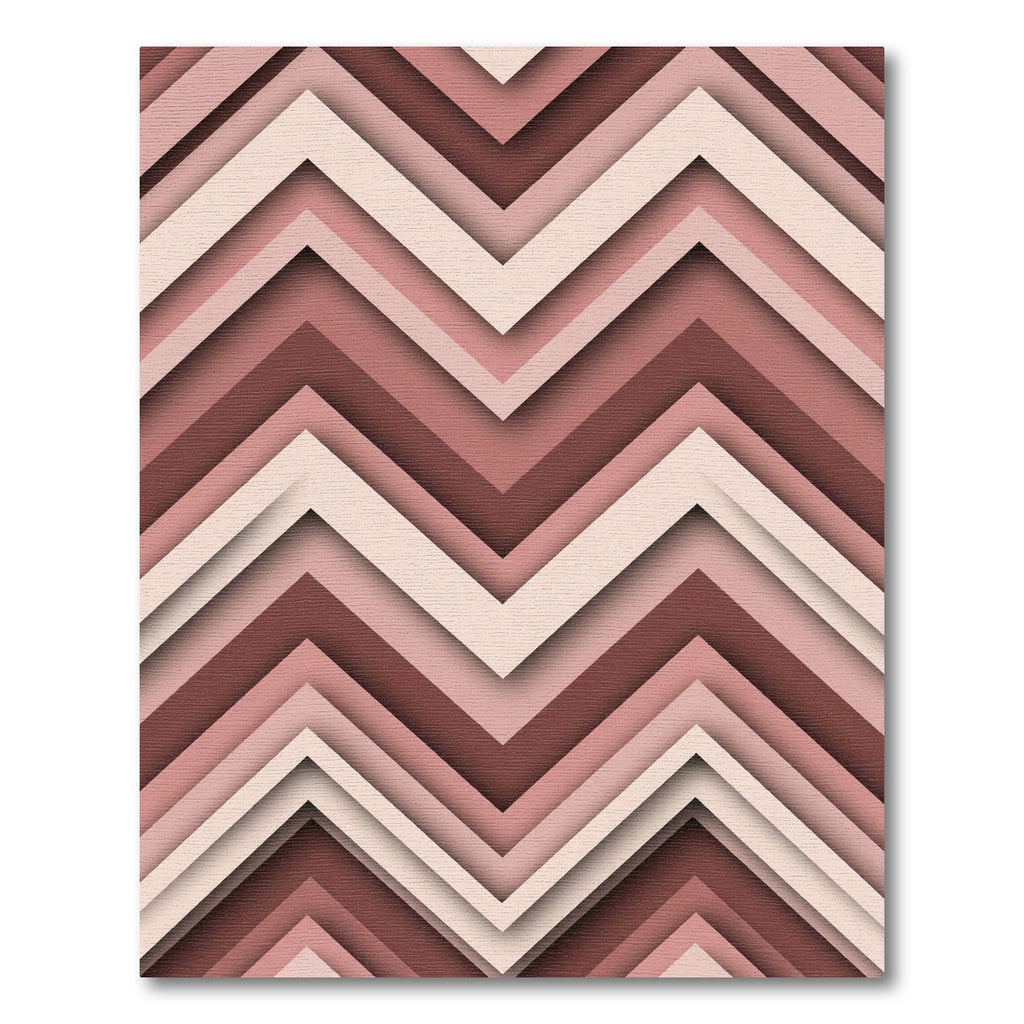 Blush and Terracotta Chevron Layered Rug
