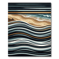 Coastal Wave Abstract Blue Gradient Striped Rug