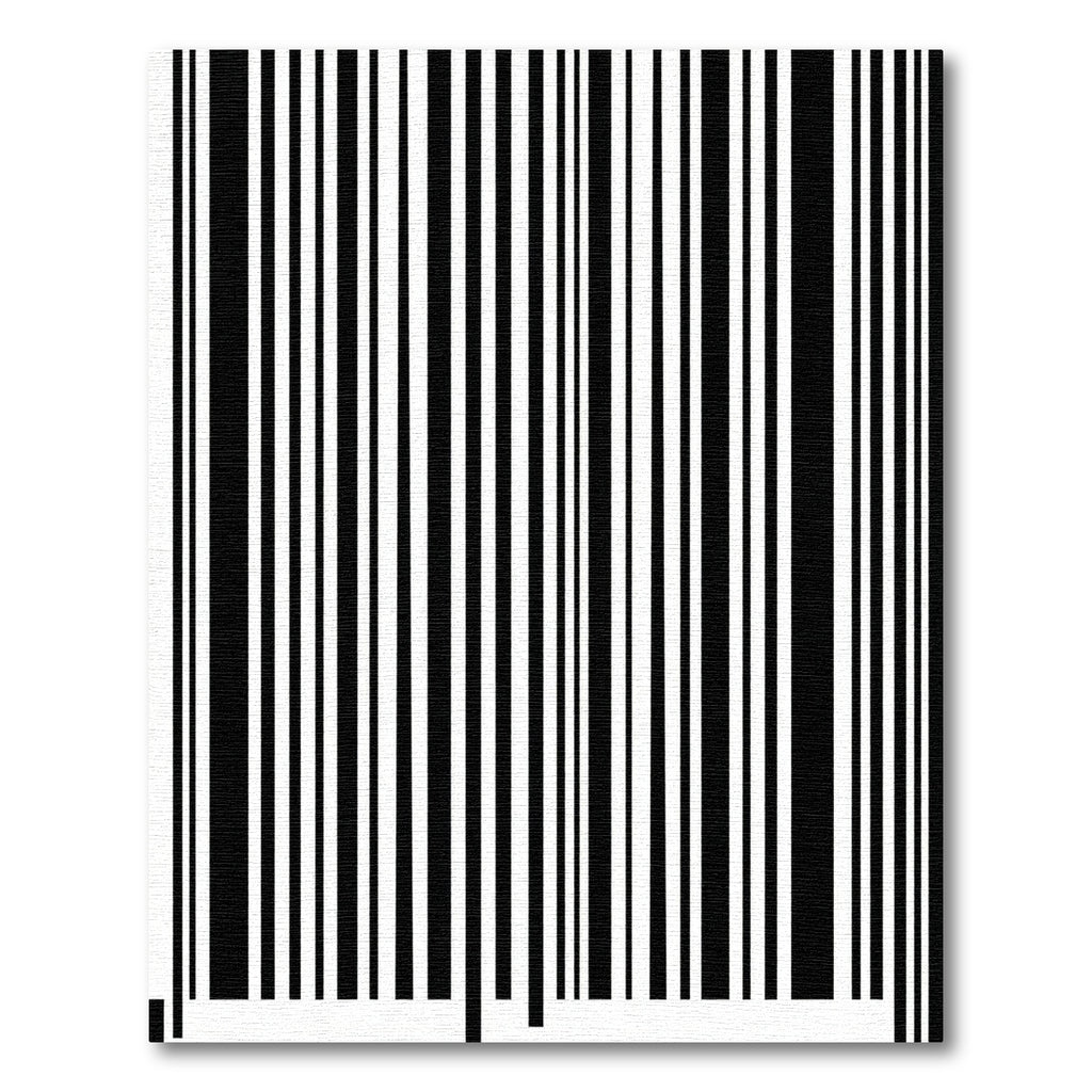 Minimalist Vertical Black and White Stripe Rug