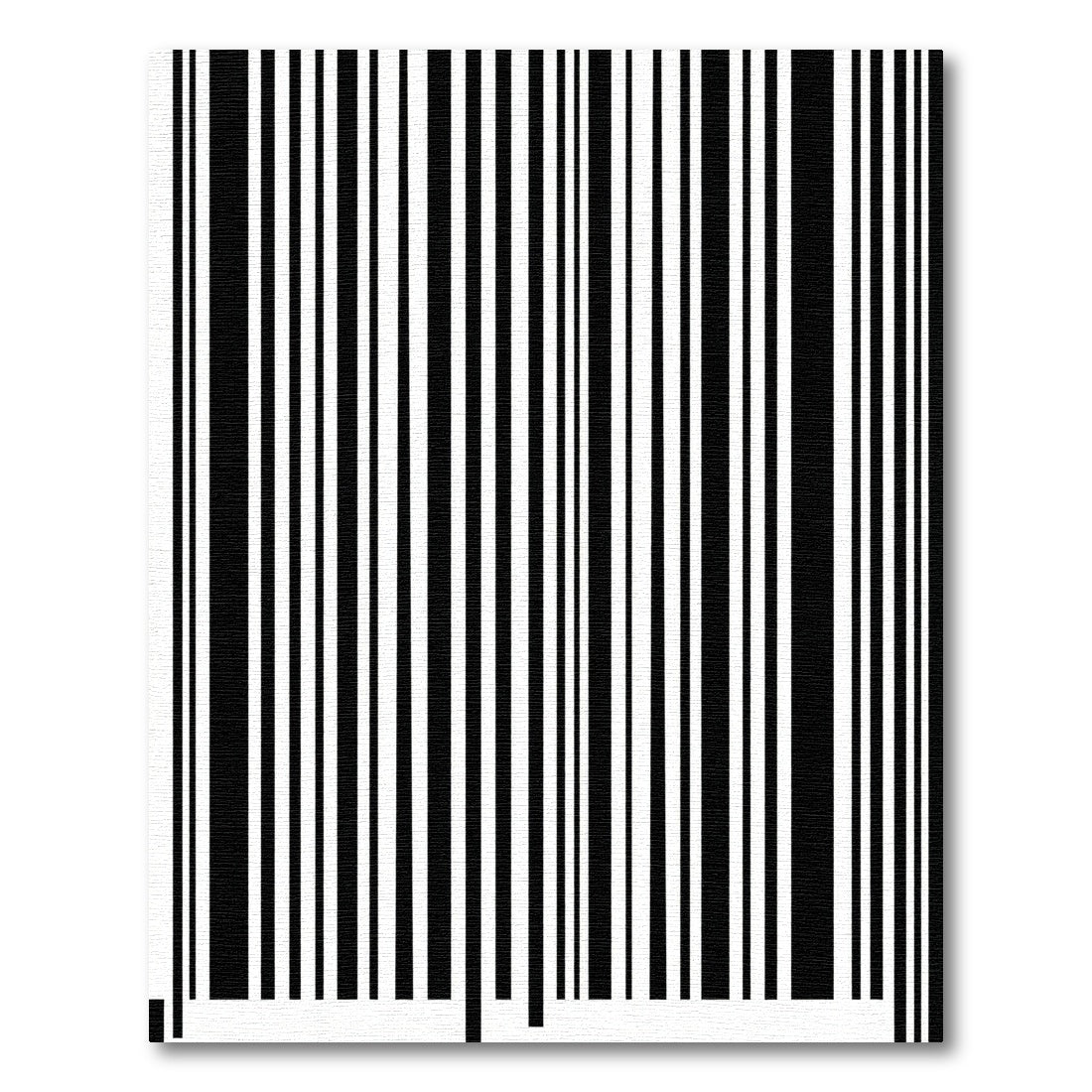 Minimalist Vertical Black and White Stripe Rug